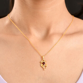 EverTrue roter Granat und schwarzer Spinell Anh&auml;nger mit 50cm Kette - 0,72 ct.