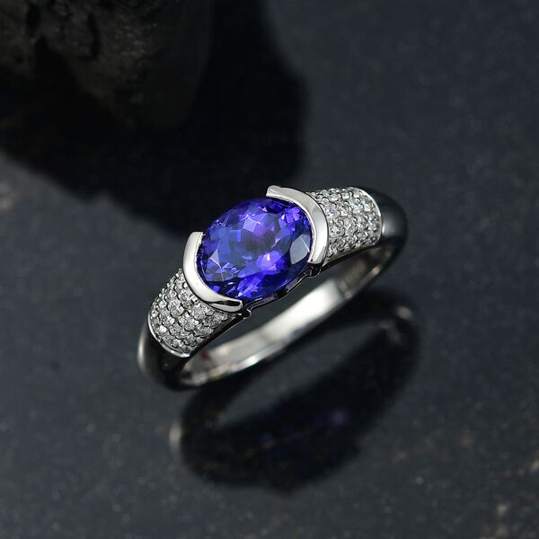 RHAPSODY AAAA Tansanit und VS Diamant Ring in 950 Platin - 2,53 ct. image number 1