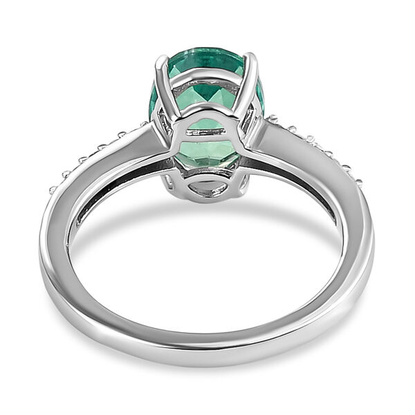 Pfau Triplett Quarz und wei&szlig;er Zirkon-Ring, 925 Silber platiniert  ca. 2,22 ct image number 6