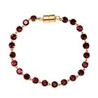 D'Joy AA Rhodolith Granat Armband ca. 19 cm 925 Silber 750 Gelbgold Vermeil ca. 12,98 ct.