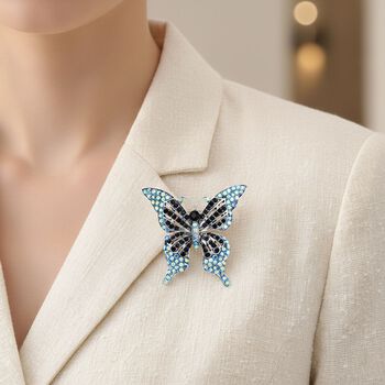 Mehrfarbiger Kristall Brosche Antikes Gold