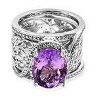 Rose De France Amethyst Ring, platiniert (Größe 19.00) ca. 4.70 ct