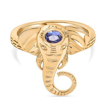 D&rsquo;joy AA Tansanit Ring 925 Silber 750 Gelb Vergoldet (Gr&ouml;&szlig;e 17.00) ca. 0,18 ct