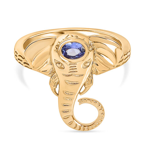 D’joy AA Tansanit Ring 925 Silber 750 Gelb Vergoldet (Größe 17.00) ca. 0,18 ct image number 0