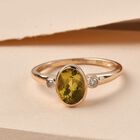 AAA Natürlicher, kanariengelber Turmalin und weißer Diamant-Ring, 585 Gelbgold  ca. 1,40 ct image number 1