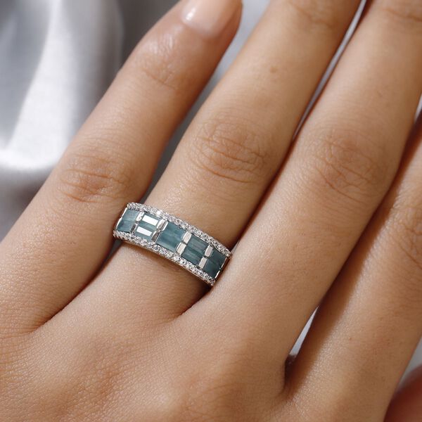 Grandidierit und Zirkon Ring 925 Silber platiniert  ca. 1,85 ct image number 3