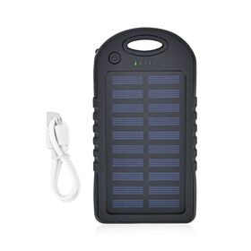 Solarbetriebene Powerbank mit USB Anschluss, Schwarz
