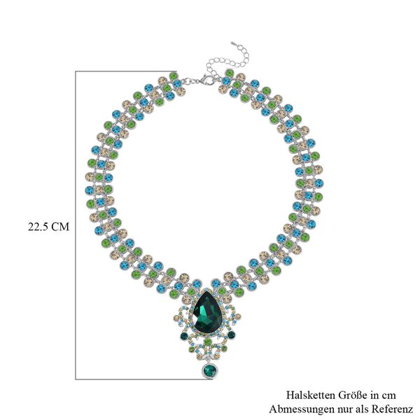 Mehrfarbiger Kristall Halskette ca. 50 cm Legierung image number 4