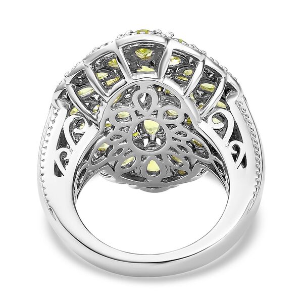 Nat&uuml;rlicher Peridot-Ring 925 Silber platiniert  ca. 5,93 ct image number 6