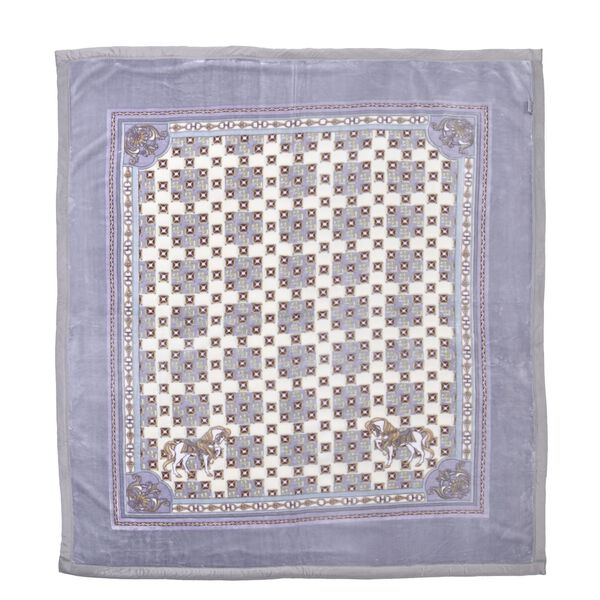 Wolkenweiche Decke mit floralem Muster, 200x230cm, lila image number 3