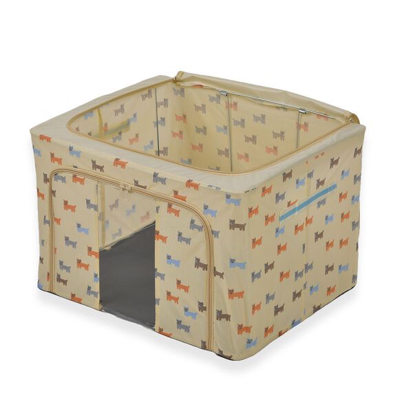 Faltbare Aufbewahrungsbox aus Stoff, 66 Liter offen, Größe 50x40x33cm gefaltet, Beige image number 9