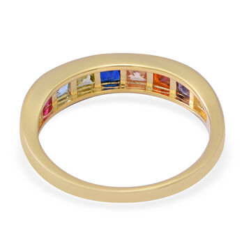 LUSTRO STELLA - Mehrfarbiger Zirkonia Ring 925 Silber vergoldet  ca. 1,89 ct