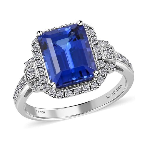 RHAPSODY AAAA Tansanit und VS-EF Diamant Ring in 950 Platin - 4 ct. image number 0
