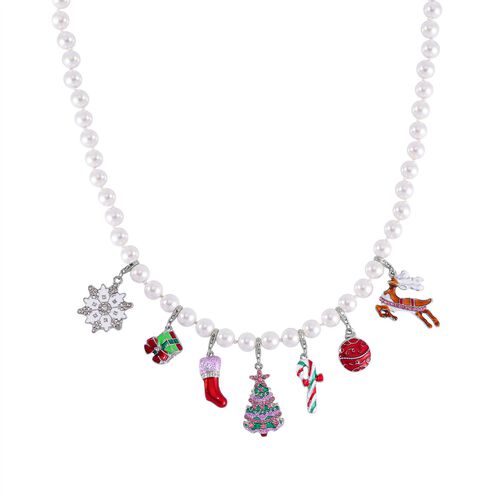 Weiße Muschelkernperle, Weißer Kristall Schmuckset  ca. 172.04 ct image number 0