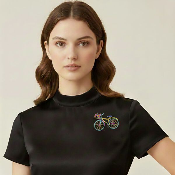 Mehrfarbige Kristall-Brosche, Fahrrad image number 3