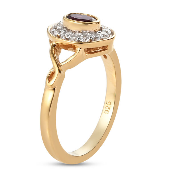 Anthill Granat und Zirkon-Ring, 925 Silber vergoldet  ca. 0,57 ct image number 5