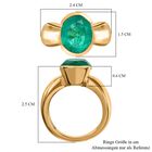 Smaragd-Quarz-Triplette Ring, 925 Silber Gelbgold Vermeil, (Größe 21.00) ca. 5.46 ct image number 6