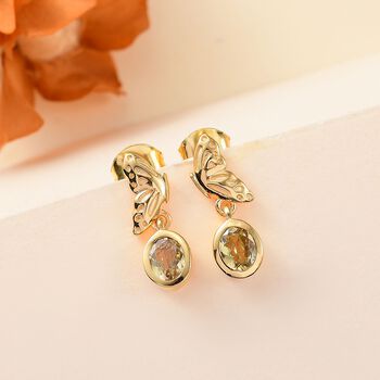 AA Nat&uuml;rliche goldene Tansanit-Ohrringe - 0,67 ct.