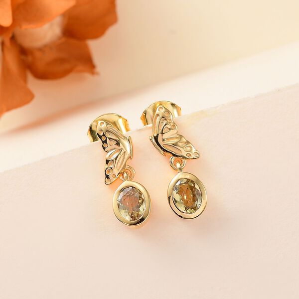 AA Natürliche goldene Tansanit-Ohrringe - 0,67 ct. image number 2