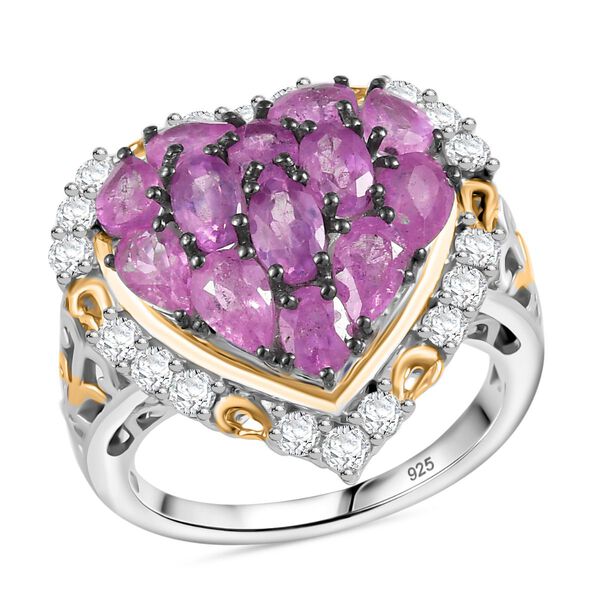 Ilakaka Rosa Saphir (Fissure gef&uuml;llt) Ring 925 Silber rhodiniert (Gr&ouml;&szlig;e 21.00) ca. 4,97 ct image number 4