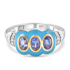 Tansanit und Zirkon emaillierter Ring - 0,81 ct. image number 0