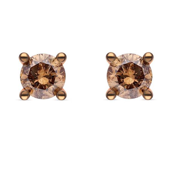 SGL zertifizierte I1-I2 natürliche Champagner-Diamant-Ohrringe - 0,50 ct. image number 0