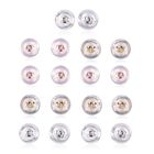 9 Paar Ohrstopper Set Rund, 925 Silber Kern mit Silikon, Mix rhodiniert vergoldet rosévergoldet