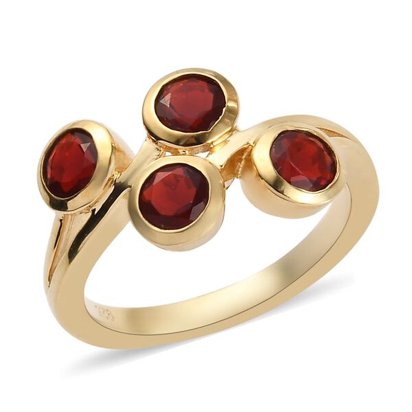 Mexikanischer Kirschfeuer-Opal-Ring, 925 Silber Gelbgold Vermeil  ca. 0,72 ct image number 4