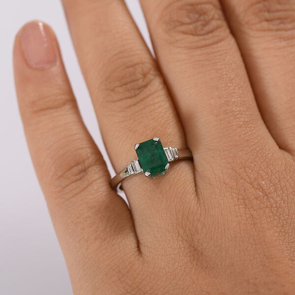 RHAPSODY AAAA Kagem sambischer Smaragd und VS-EF Diamant Ring in 950 Platin - 1,81 ct. image number 3