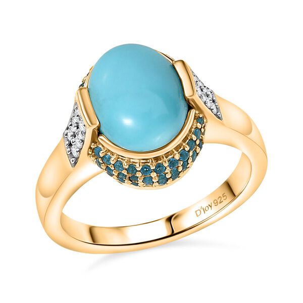 D’joy AA Sleeping Beauty Türkis, Neon Apatit und Moissanit Ring - 2,67 ct. image number 4