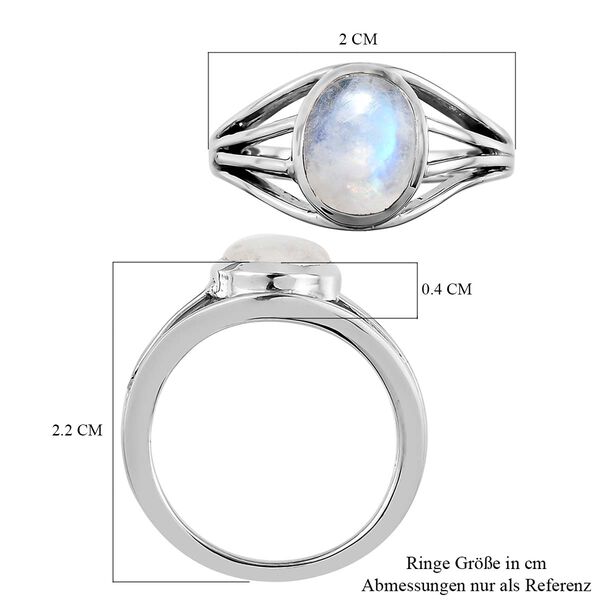 Regenbogen Mondstein-Ring, 925 Silber platiniert  ca. 1,89 ct image number 7