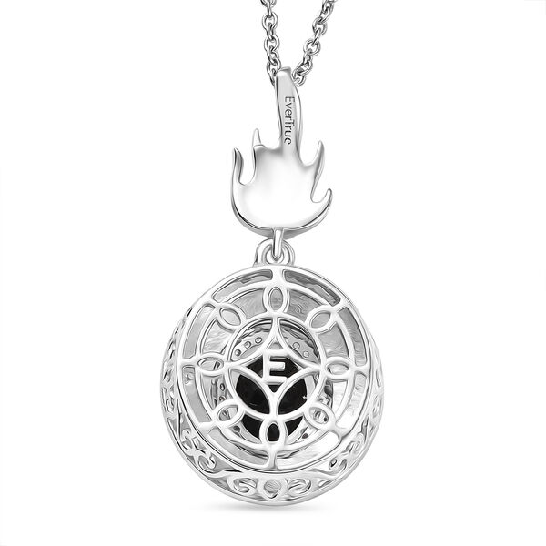 EVER TRUE AA Schwarzer Glasachat, Wei&szlig;er Zirkon Schmuckset ca. 50 cm ca. 2,32 ct. image number 4