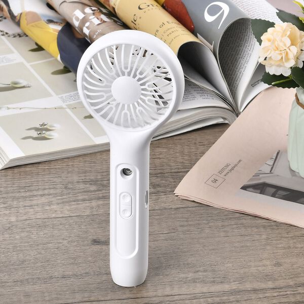 Mini-Handventilator mit Nebelspray, Weiß image number 2