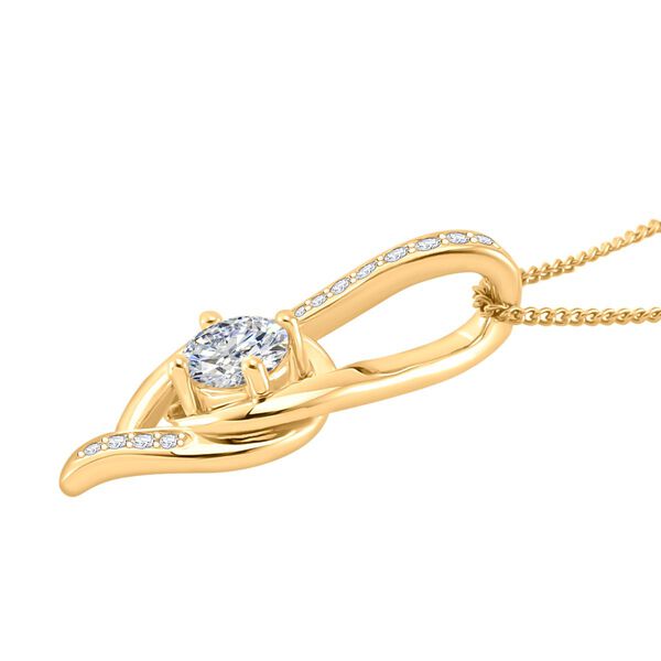 Moissanit Anhänger mit 45cm Kette , 925 Silber Gelbgold Vermeil - 0,70 ct. image number 3