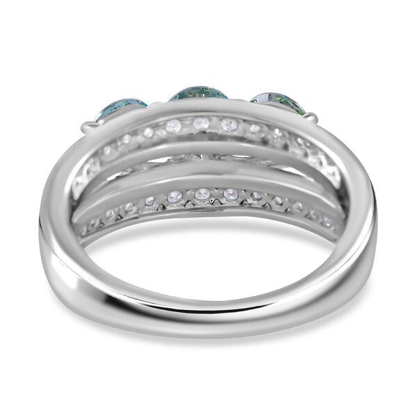 Blauer Moissanit Ring 925 Silber rhodiniert (Größe 17.00) ca. 2,10 ct image number 3