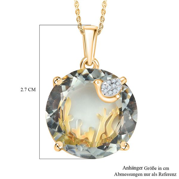 GP Trionfo Kollektion- AA Prasiolith, Zirkon und blauer Saphir Anhänger mit 50cm Kette- 20,20 ct. image number 7