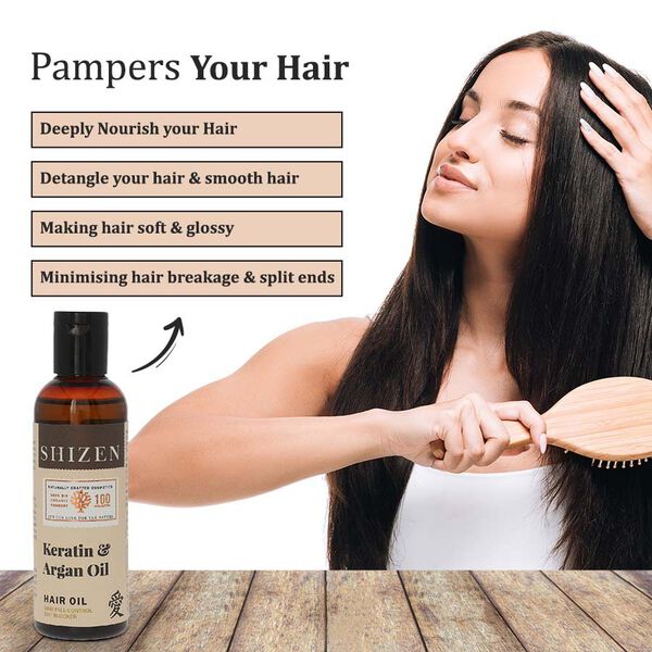 SHIZEN 100% biologisches Keratin- und Argan-Haar&ouml;l, 100 ml image number 3