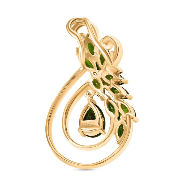 D’joy Natürlicher Chromdiopsid Anhänger 925 Silber vergoldet ca. 2,35 ct. image number 5
