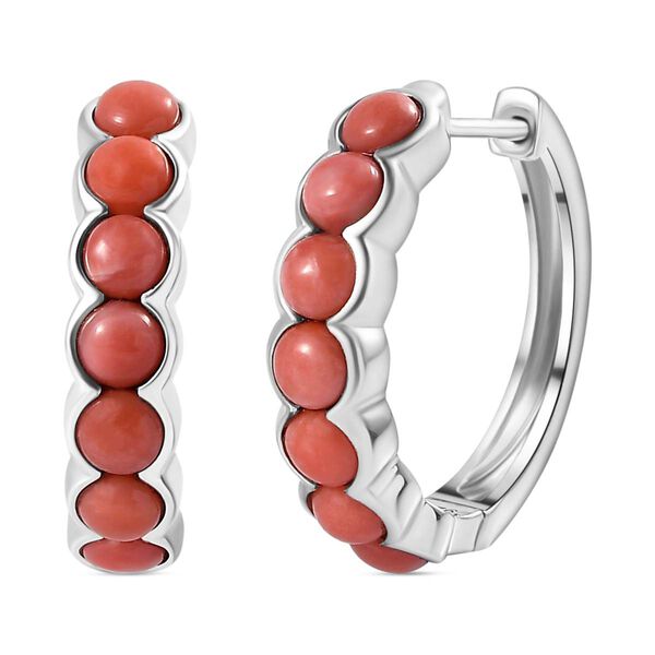 AAA Oregon Sonnenaufgang Pfirsich Opal Ohrringe 925 Silber platiniert ca. 2,18 ct.