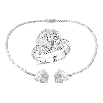 D'Joy Royal Bali Ring und 45cm Halskette im Pixiu-Design, 925 Silber