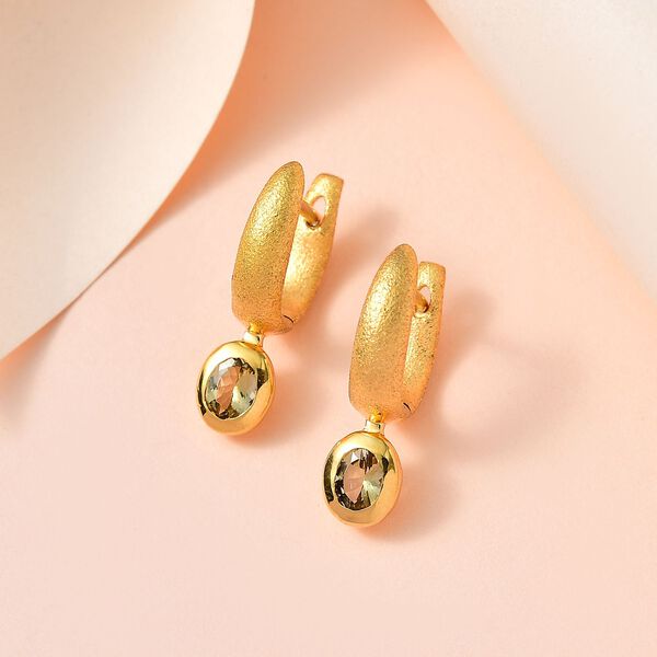 AA nat&uuml;rliche, goldene Tansanit-Ohrringe - 0,70 ct. image number 2