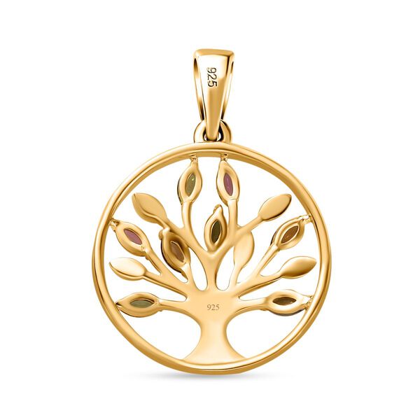 AA Mehrfarbig-Turmalin Anh&auml;nger 925 Silber vergoldet ca. 0,67 ct. image number 5