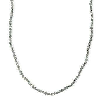 Gr&uuml;ner Aventurin Halskette, flexibel, Reine Legierung ca. 25.00 ct