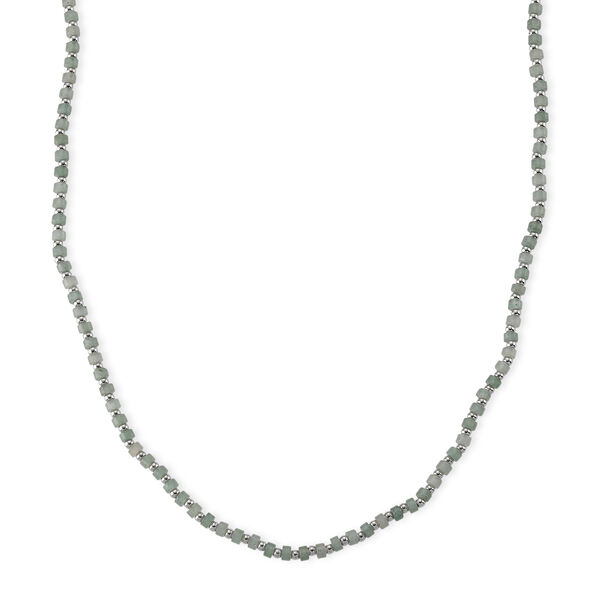 Gr&uuml;ner Aventurin Halskette, flexibel, Reine Legierung ca. 25.00 ct