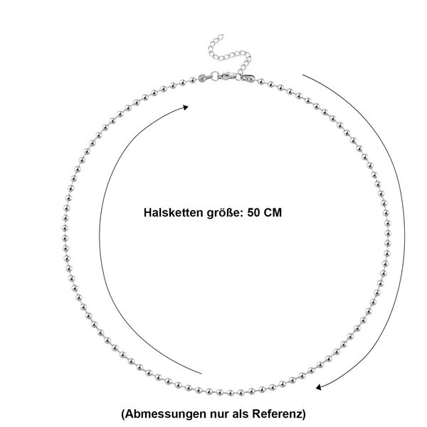 Designer-inspiriert Kugel Halskette ca. 50 cm, 316L Edelstahl ca. 8,00g, Silberfarben image number 6