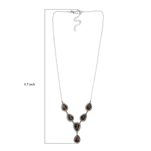 Handgearbeitetes, natürliches Yooperlith Collier, ca. 45 cm, 925 Silber ca. 12.09 ct image number 6