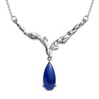 Lapislazuli Halskette, ca. 45 cm, Edelstahl ca. 6.00 ct
