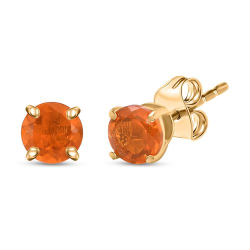 D'Joy AA Salamanca Feueropal Ohrringe 925 Silber 750 Gelbgold Vermeil ca. 0,72 ct. image number 0