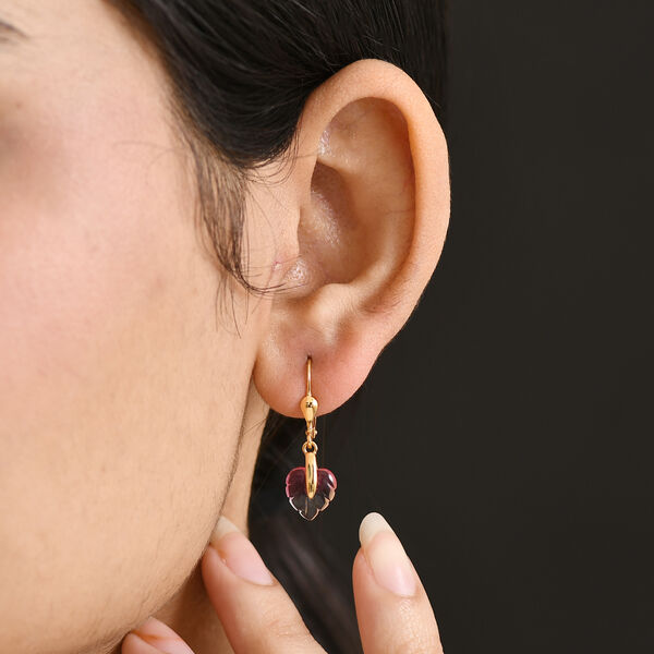 GP - Rosa Bicolor-Murano aus Italien Ohrringe 925 Silber 750 Gelbgold Vermeil image number 7