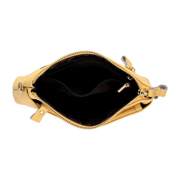 Leder Crossbody Tasche mit mehreren Rei&szlig;verschlussf&auml;chern und verstellbarem Schulterriemen 21.5 x 4 x 13 cm Gelb image number 6